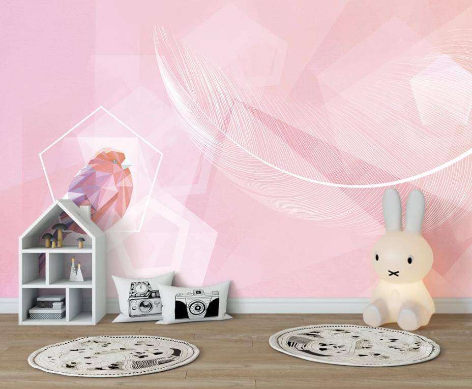 Фотообои в интерьере детские абстракция розовая  15-361 фото