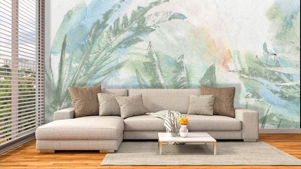 Фотообои Листья рисунок акварелью  9-1987