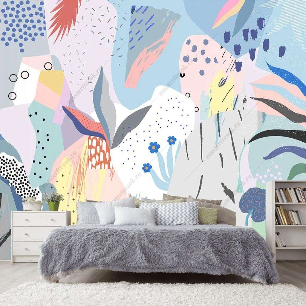 Фотообои в интерьере абстрактный фон  9-1417 фото