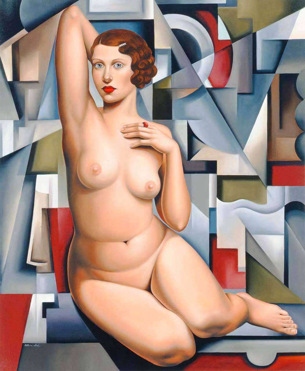 Фотообои в интерьере екатерина абель - сидящая обнаженная кубизма  8-292 фото