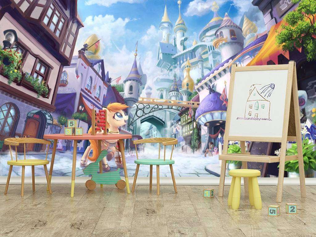 Фотообои в интерьере пони в городе  12-610 фото