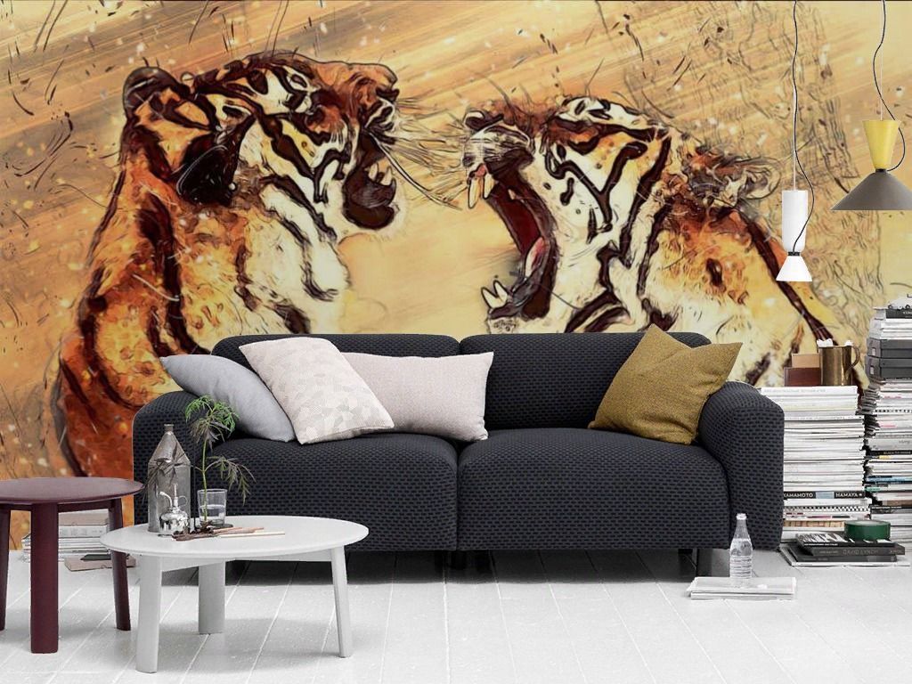 Фотообои Спор тигров  17-4179