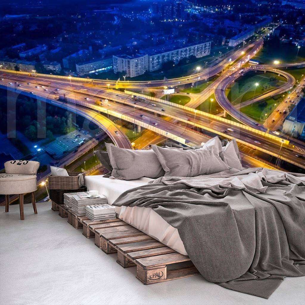 Фотообои в интерьере эстакады ночь  9-690 фото