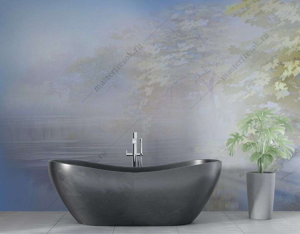 Фотообои в интерьере дерево окутанное туманом  13-432 фото