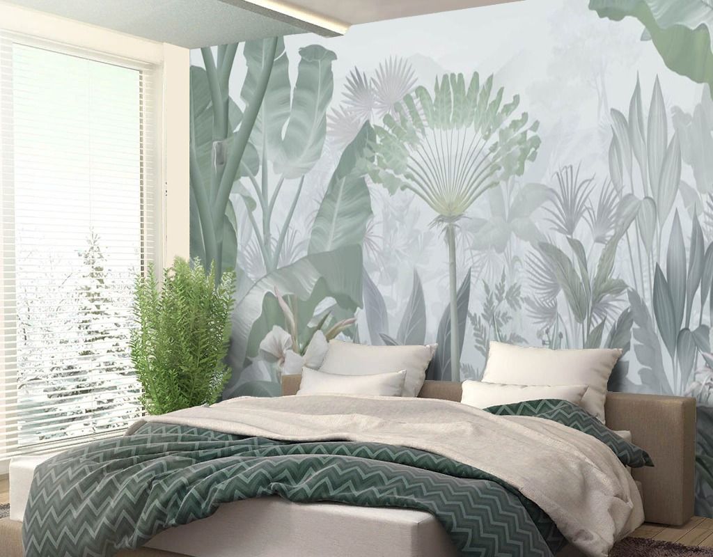 Фотообои в спальню лес тропический   13-673