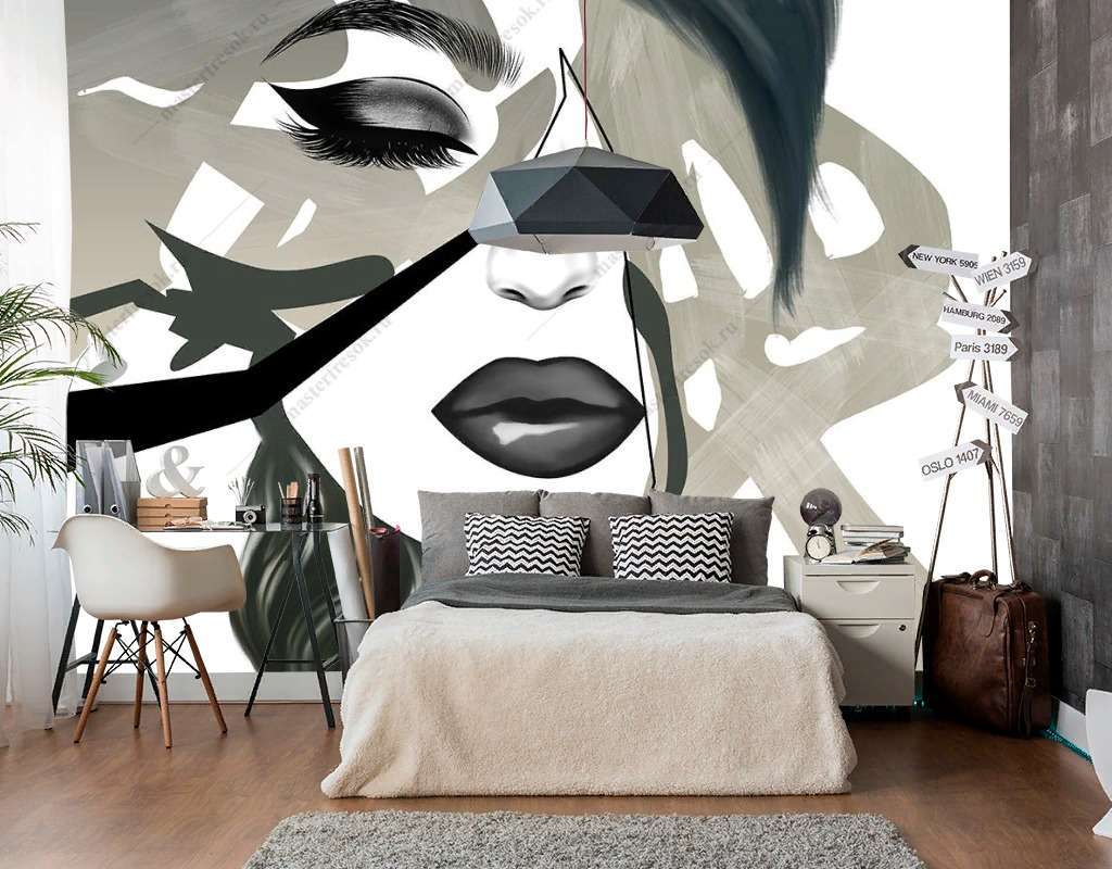 Фотообои Бесшовные обои на стену:  Лицо девушки. Артикул: 9-1808  