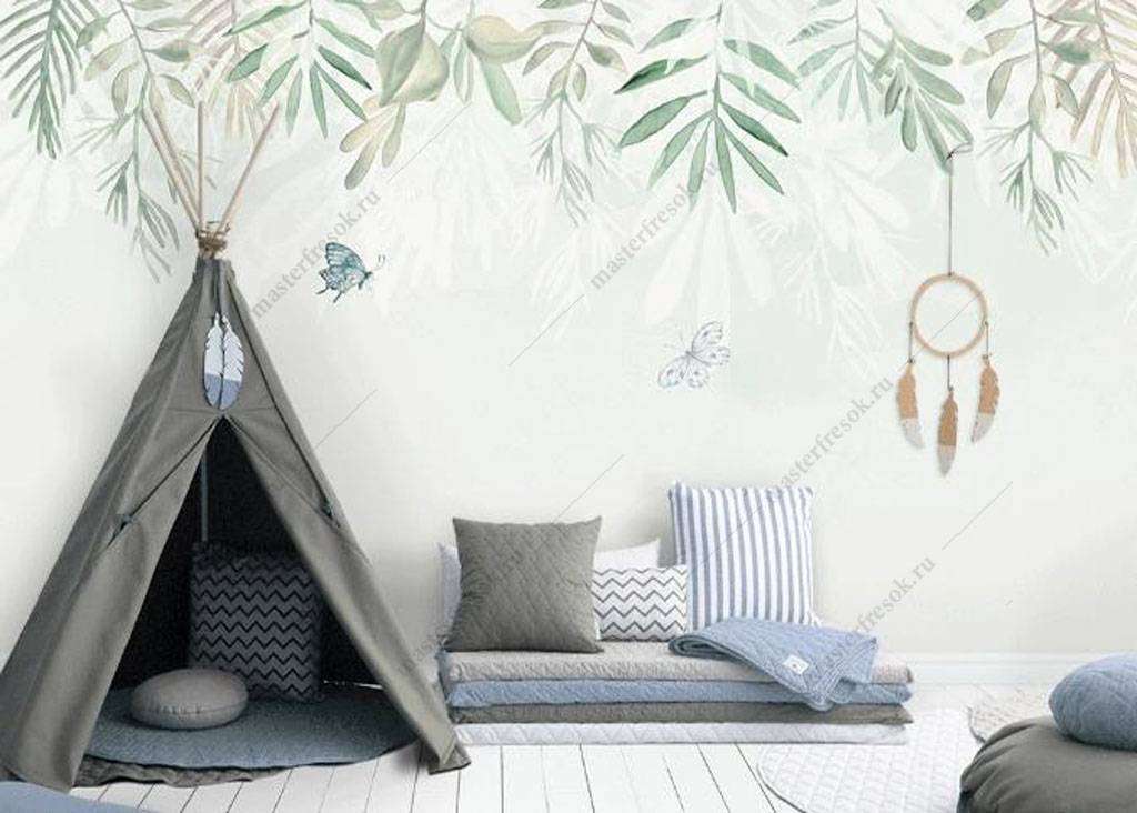 Фотообои в интерьере веточки сверху  16-180 фото