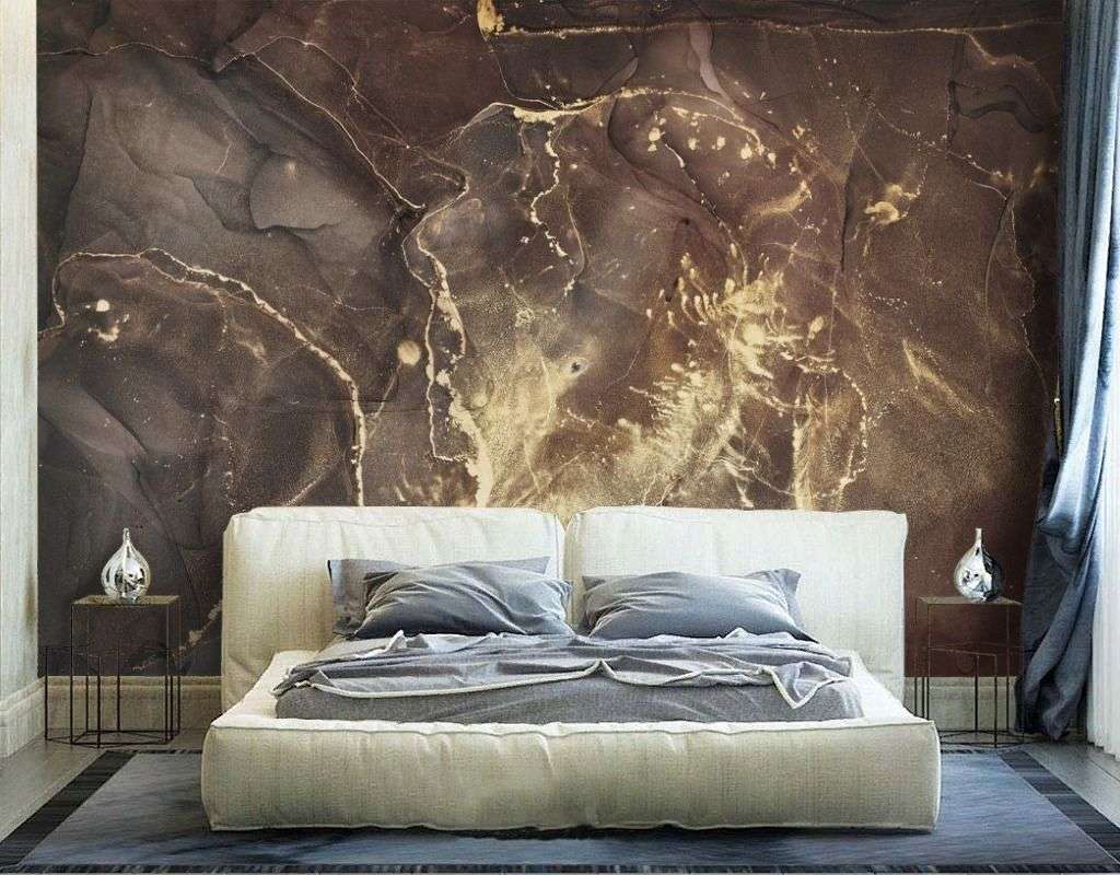 Фотообои в интерьере мрамор темное золото  9-2053 фото