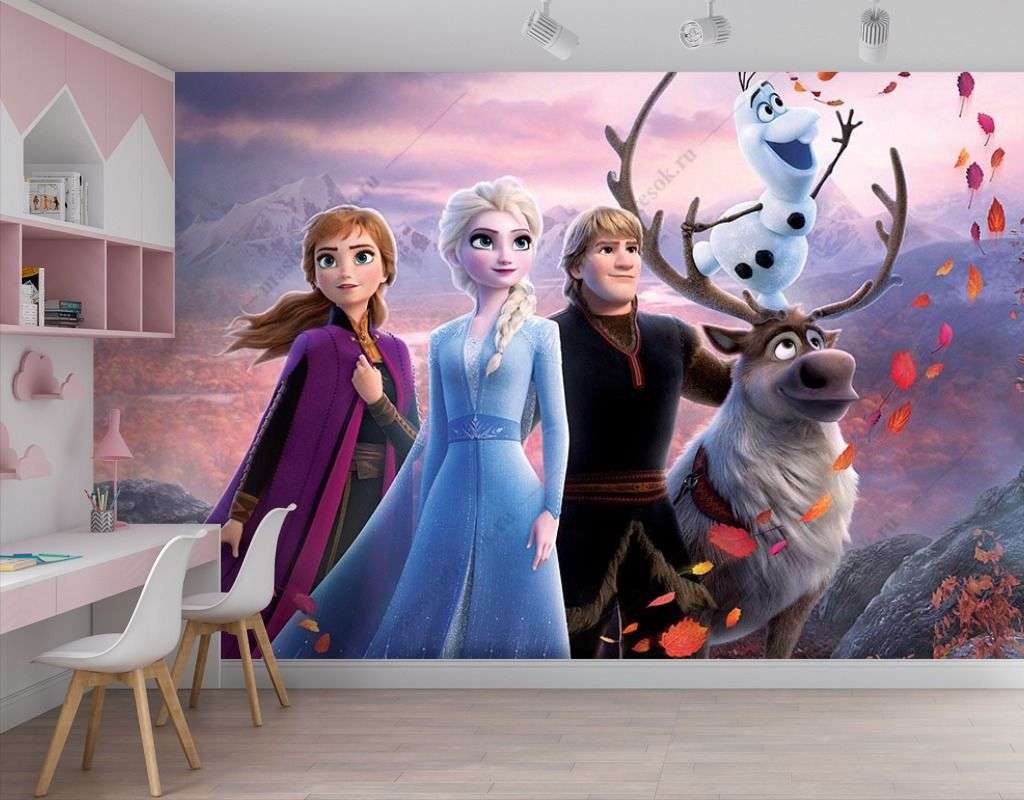 Фотообои в интерьере мультфильм холодное сердце  12-1367 фото