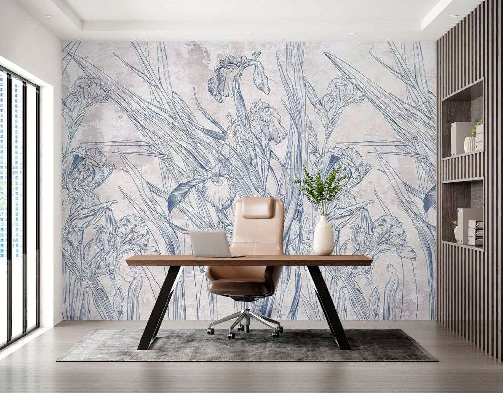 Фотообои в интерьере стебли цветов  9-2081 фото