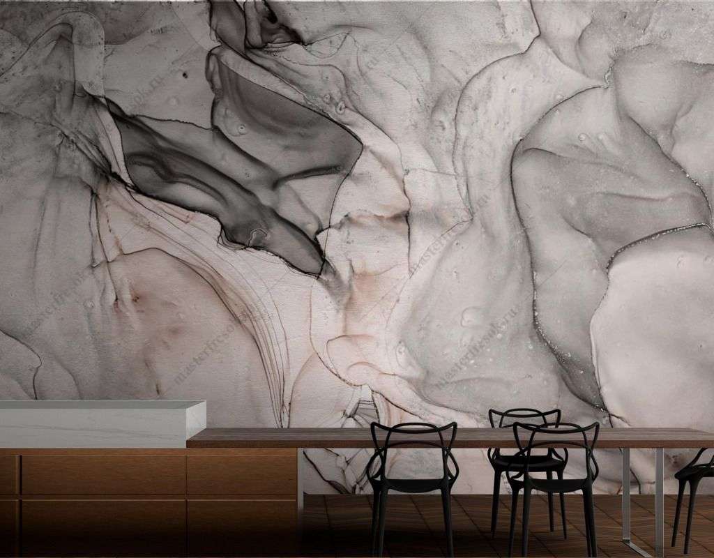 Фотообои в интерьере разводы чернилами  9-1551 фото