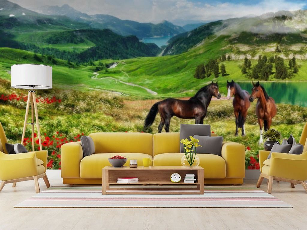 Фотообои Кони на природе  19-0048