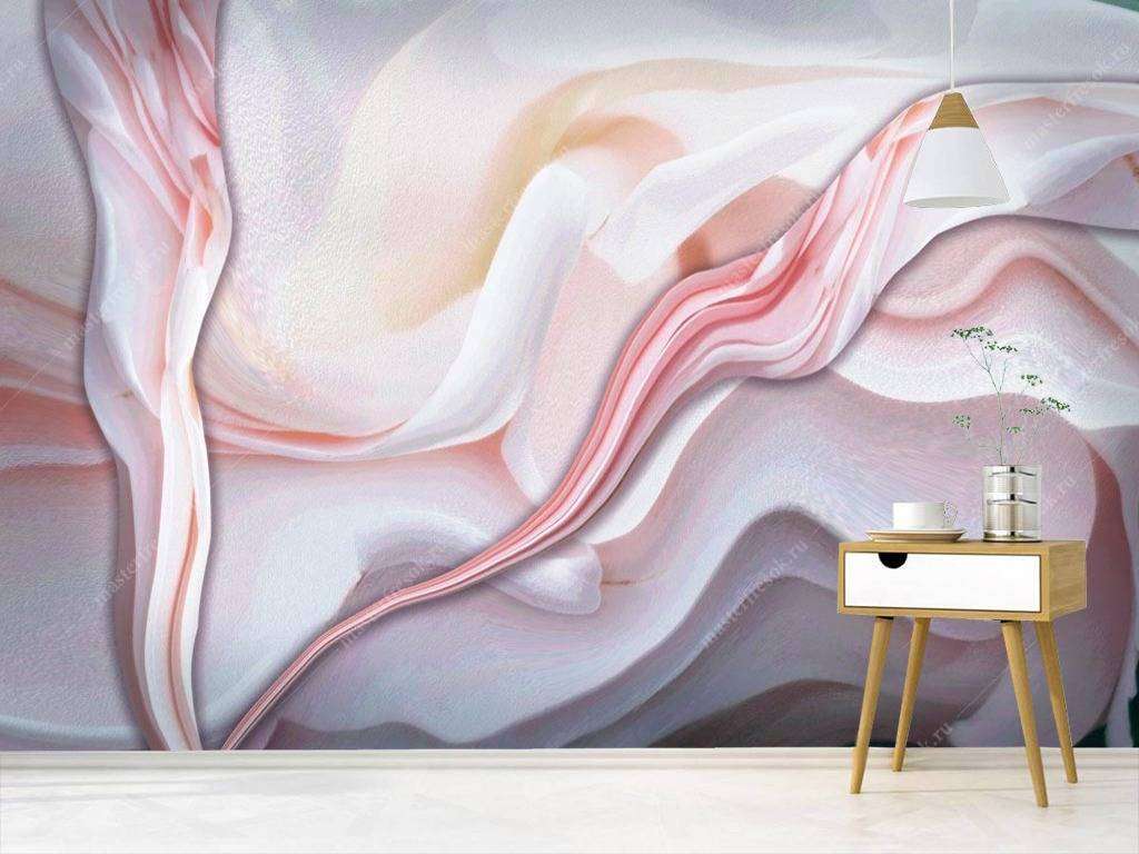 Фотообои в интерьере розовая абстракция  13-092 фото