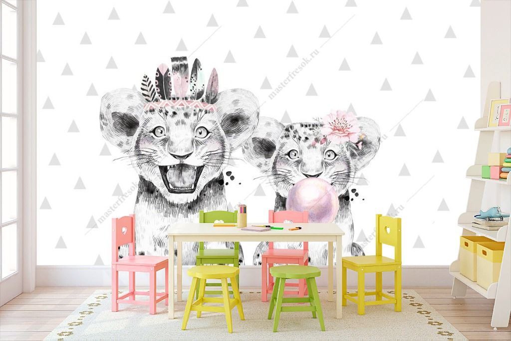 Фотообои Милые львята  14-217