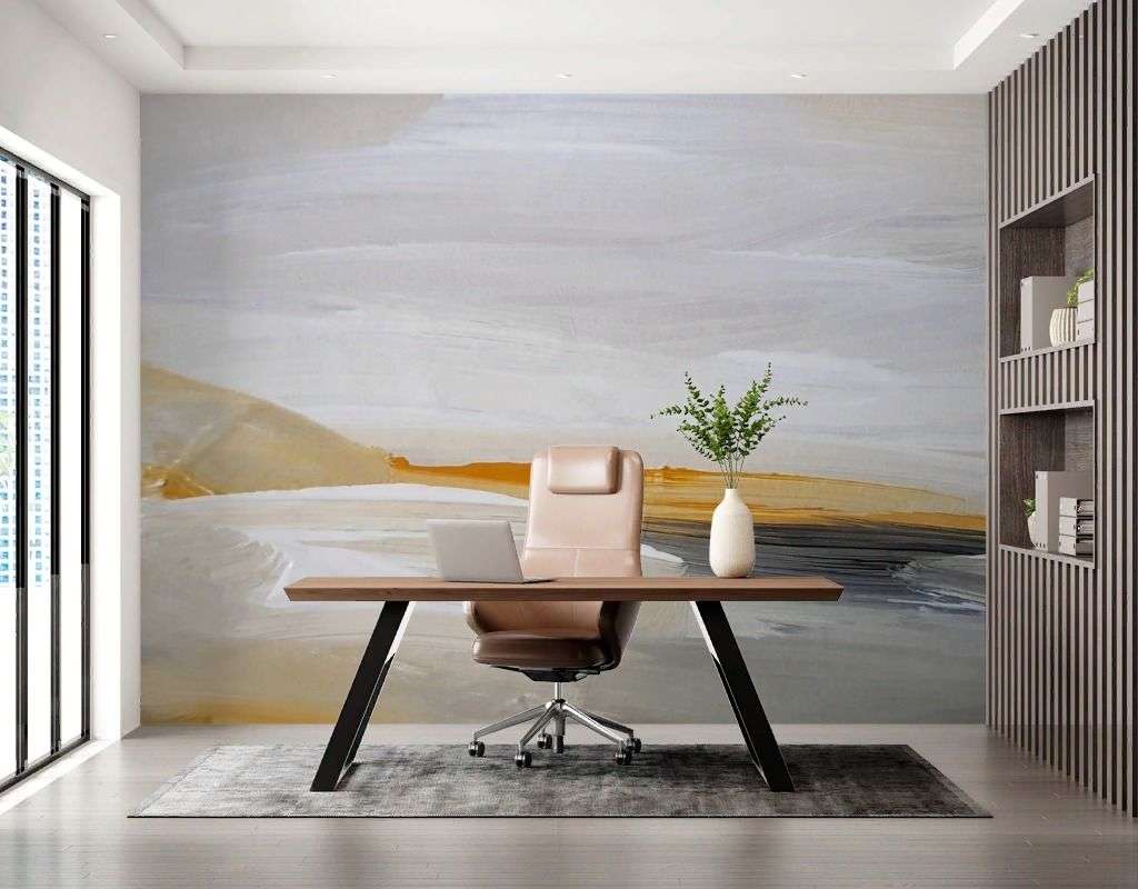 Фотообои в интерьере абстракция красками  9-2072 фото