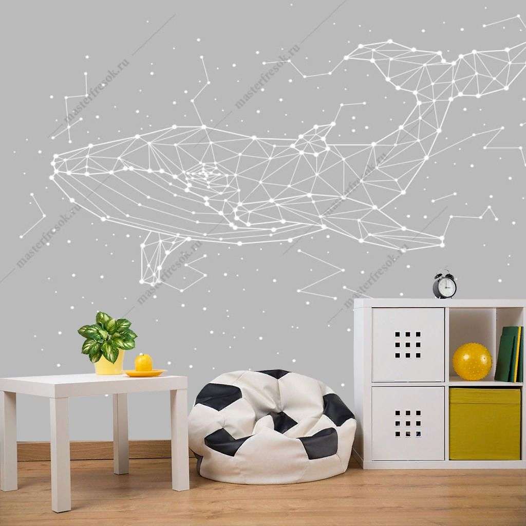 Фотообои в интерьере созвездие кит  14-301 фото