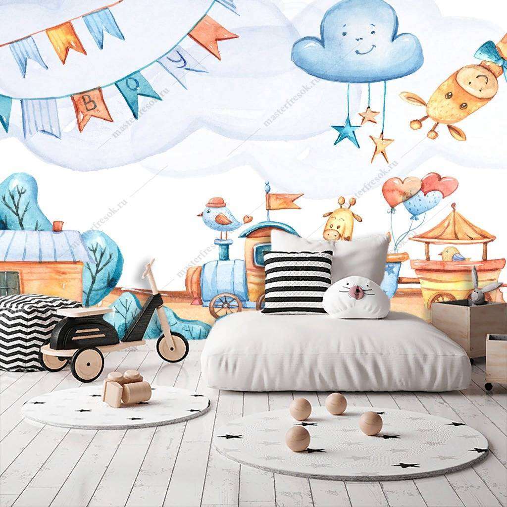 Фотообои в интерьере паровозик  12-794 фото