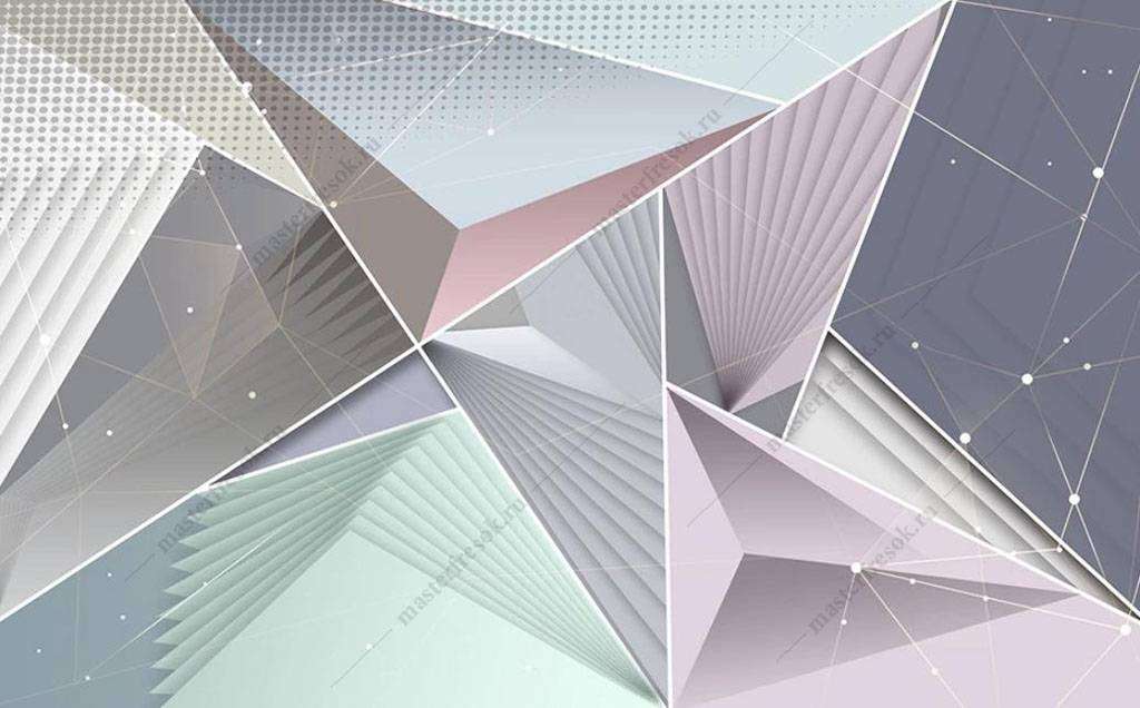 Фотообои в интерьере абстрактный треугольник  16-112 фото