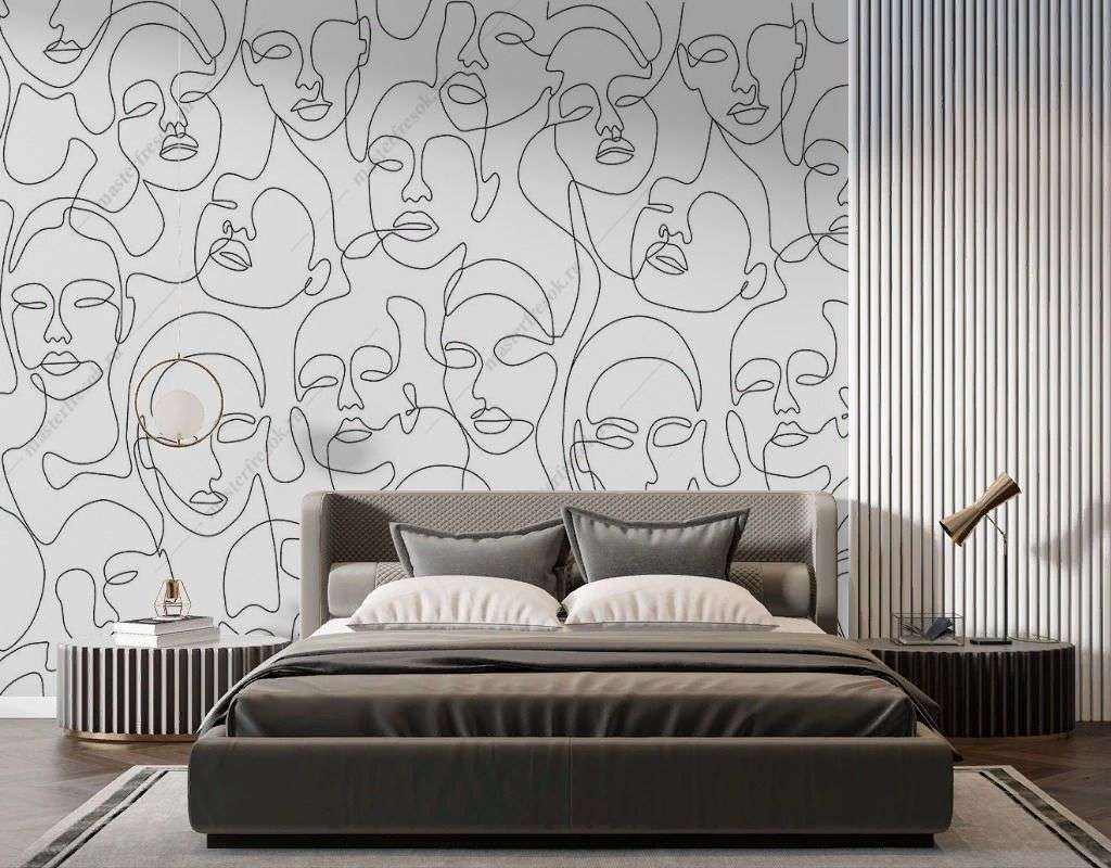 Фотообои в интерьере лица девушек  9-1676 фото