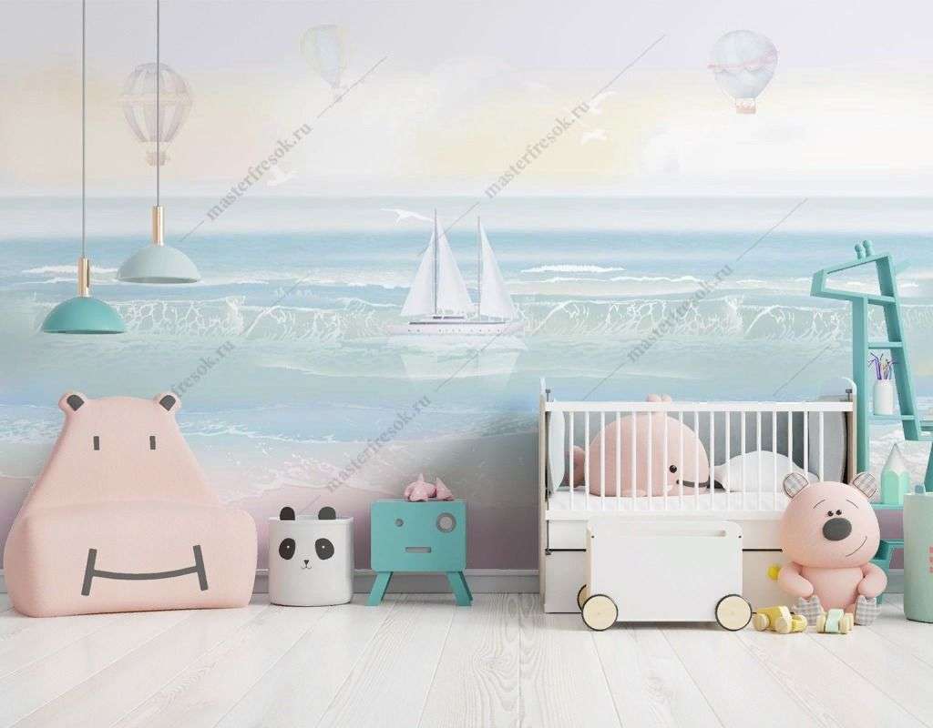 Фотообои в интерьере пейзаж морской размытый  13-571 фото