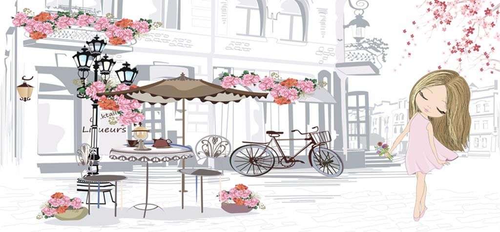 Фотообои в интерьере уличное кафе  12-955 фото