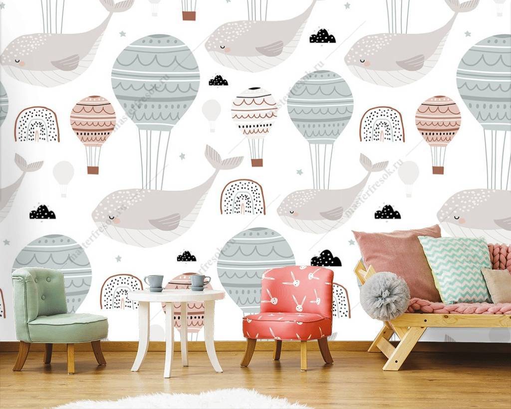 Фотообои Киты и шары  12-698