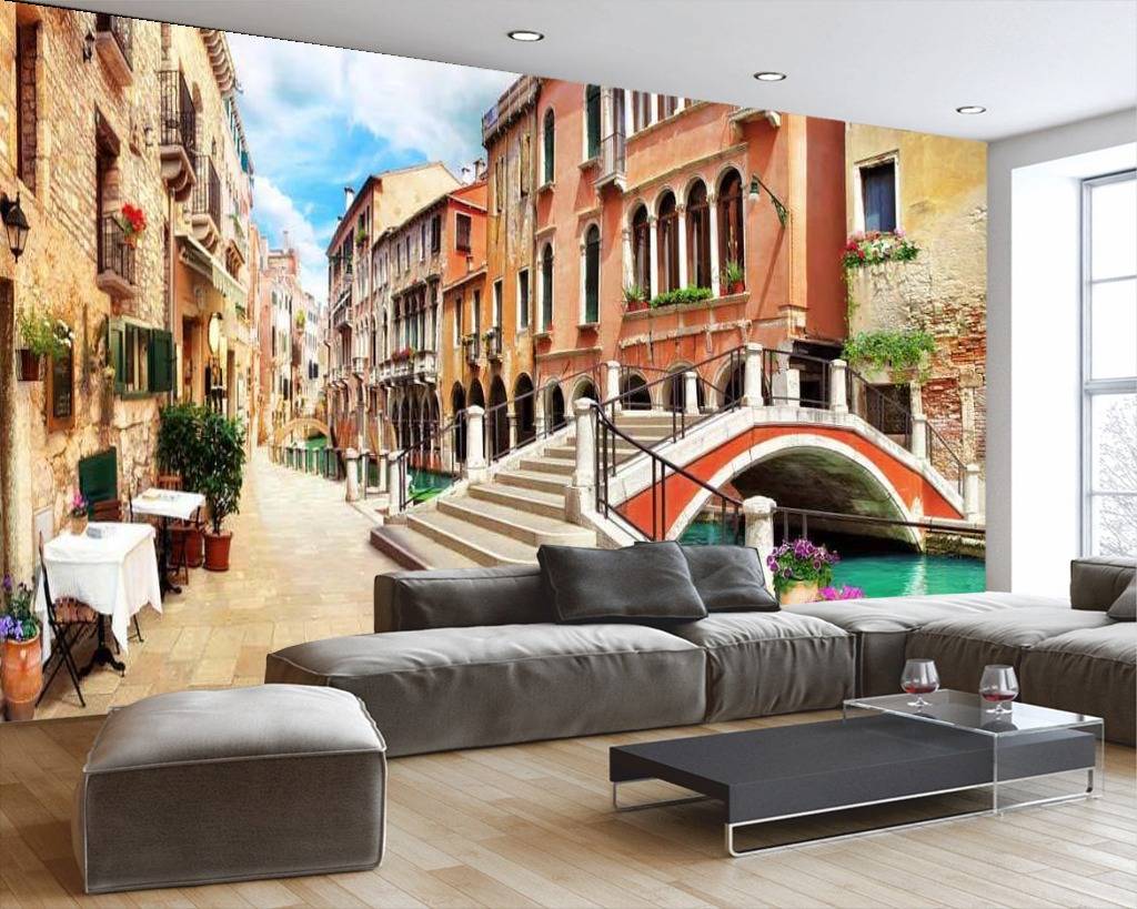 Фотообои Мост через реку на улочке Венеции  17-0125