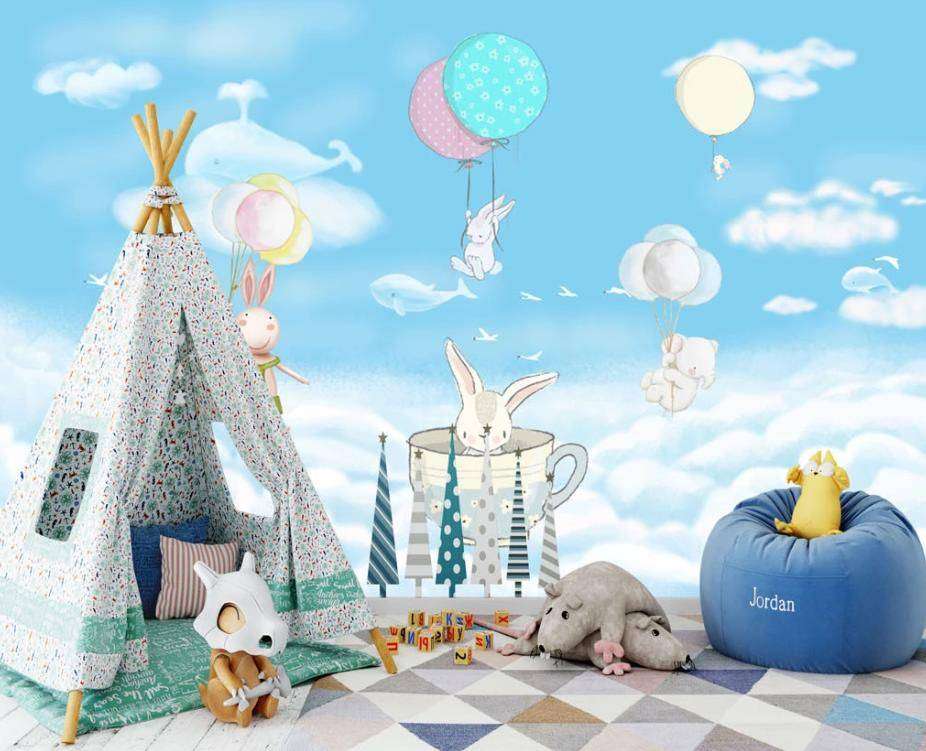 Фотообои в интерьере кролик в чашке  15-301 фото