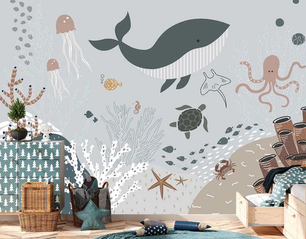 Фотообои Бесшовные обои на стену:  Подводный мир. Артикул: 12-1656  