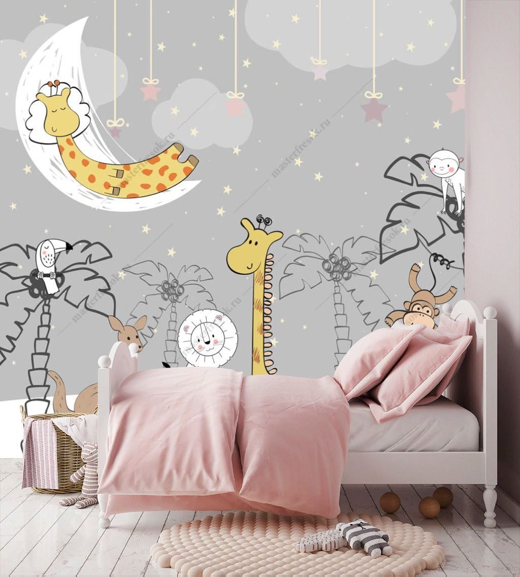 Фотообои Милые зверята на полянке  12-1312