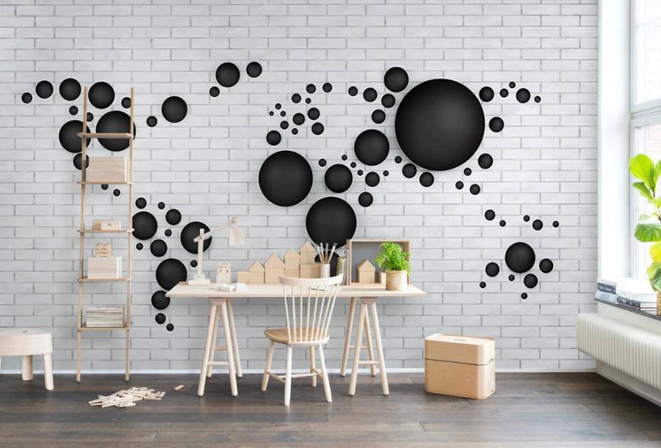 Фотообои Карта с шарами  15-603