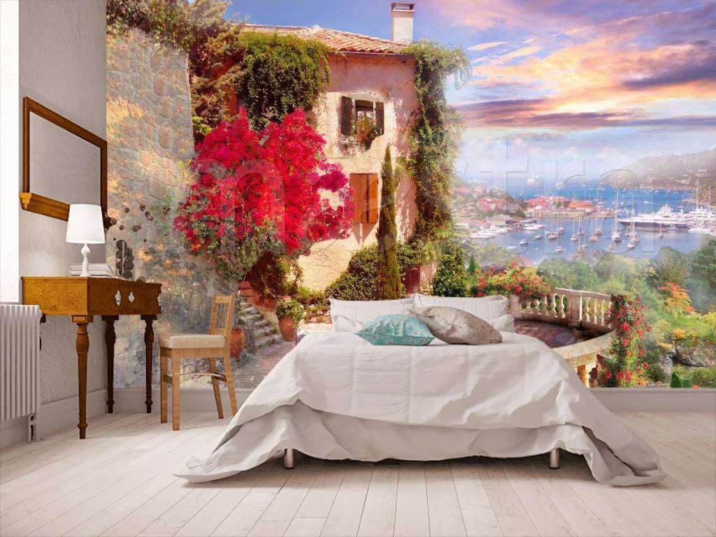 Фотообои в интерьере домик в италии на берегу моря  6-112 фото