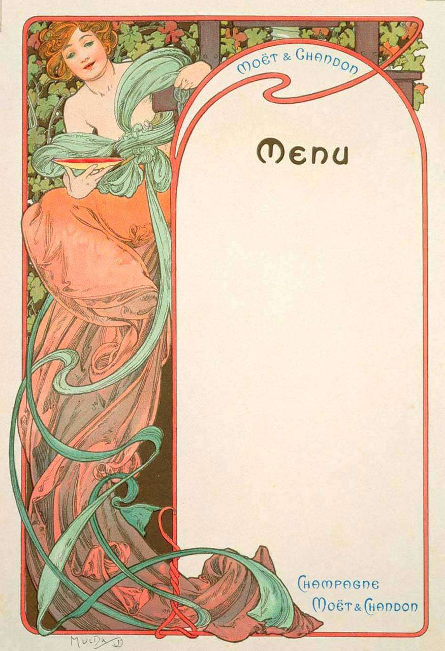 Фотообои в интерьере альфонс мариа муха - меню4  8-249 фото