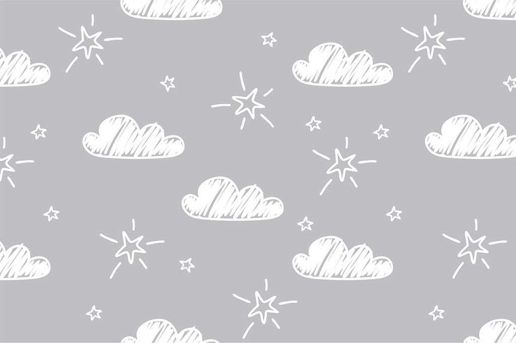 Фотообои в интерьере облака белые на сером  12-704 фото