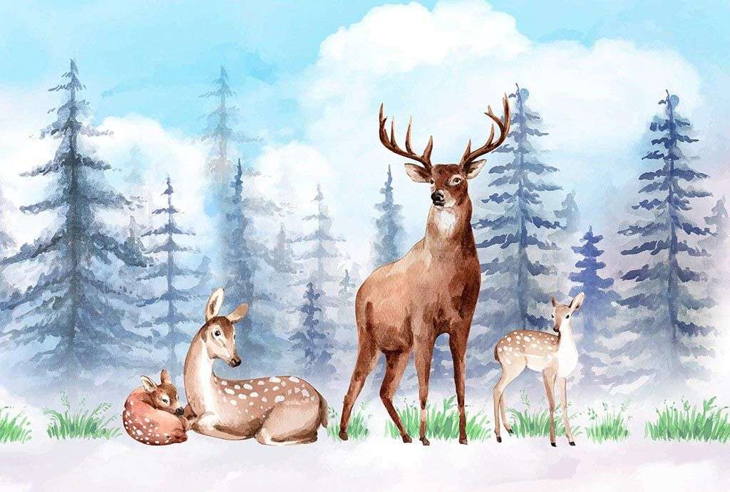 Фотообои в интерьере северный олень  12-1430 фото