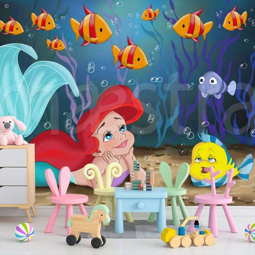 Фотообои Бесшовные обои на стену:  Русалочка. Артикул: 4-412  