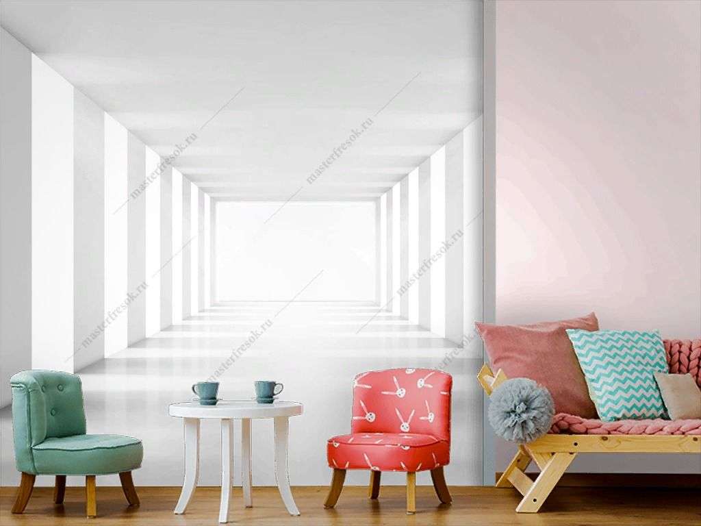 Фотообои в интерьере тоннель световой  10-982 фото