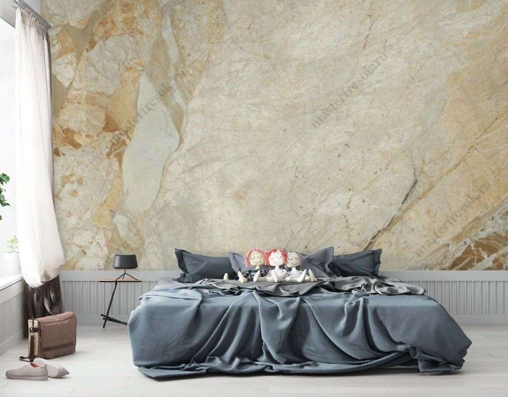 Фотообои в интерьере мрамор светлый беж  9-1796 фото