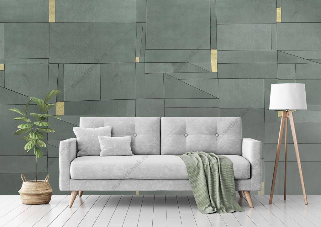 Фотообои Зеленый геометрический фон  9-1388