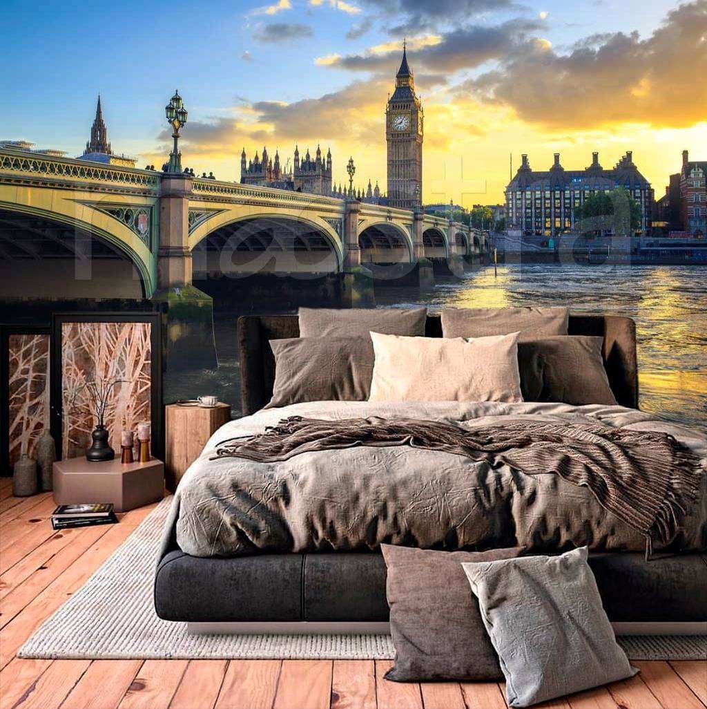 Фотообои в интерьере биг бен во время рассвета  9-561 фото