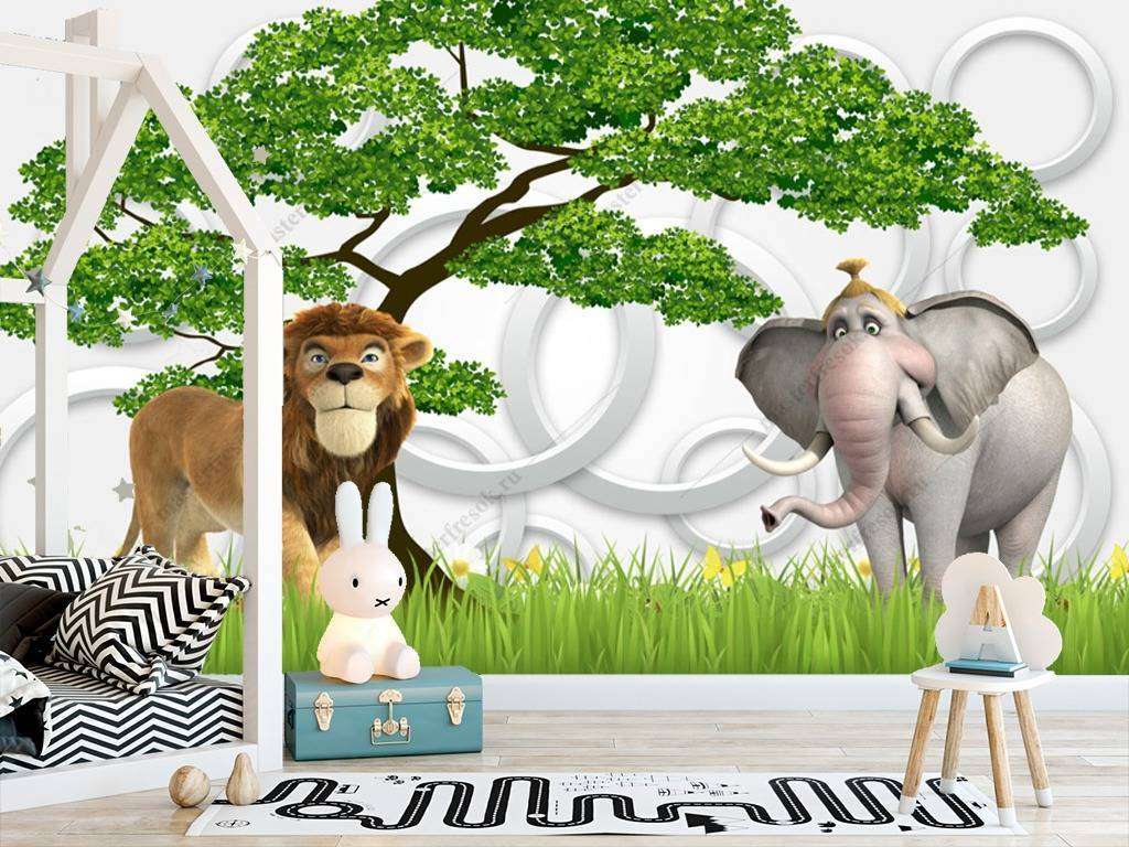 Фотообои в интерьере животные мадагаскара  12-952 фото