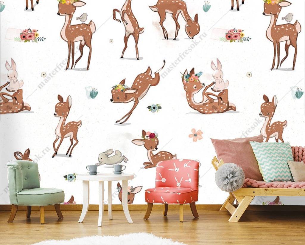 Фотообои Олени на полянке  12-663