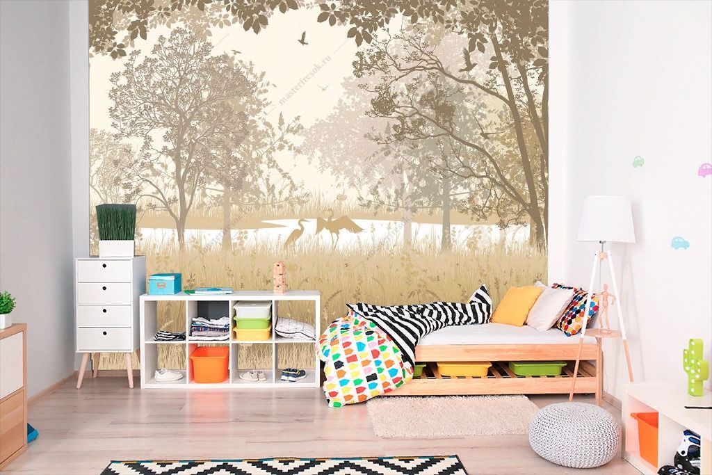 Фотообои Лес в бежевых оттенках  9-1633