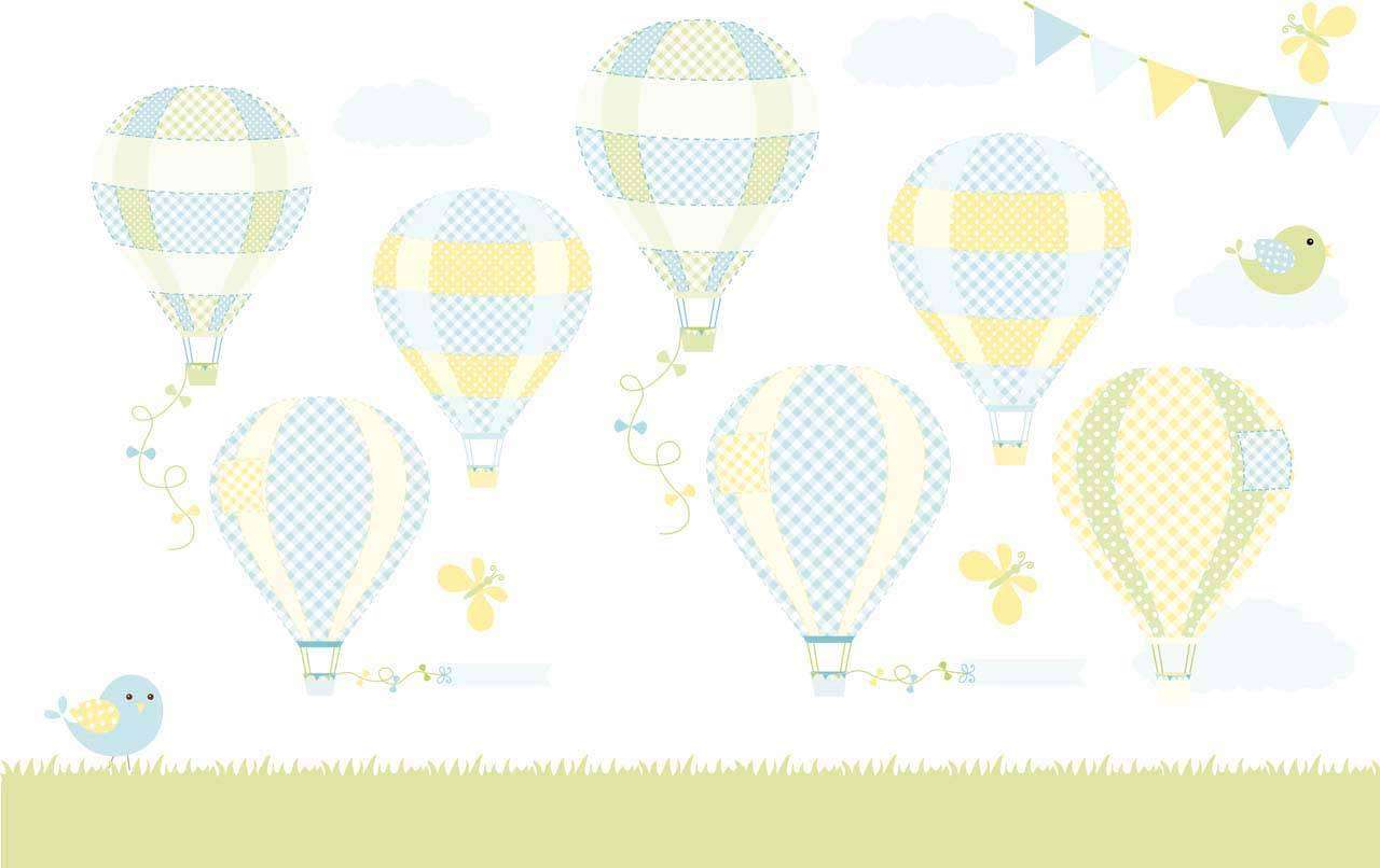 Фотообои в интерьере воздушные шары полосатые  12-460 фото