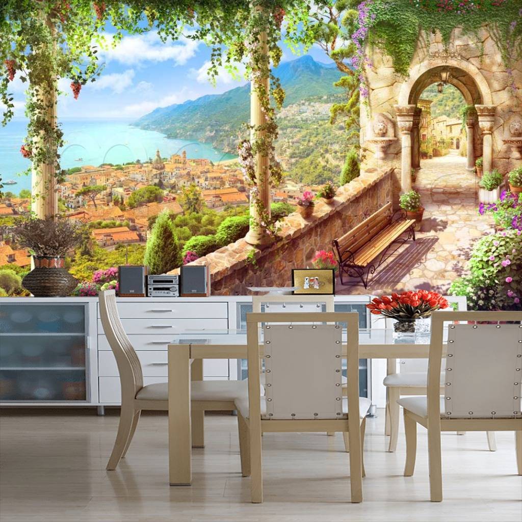 Фотообои Вид с террасы на райский уголок  11-141