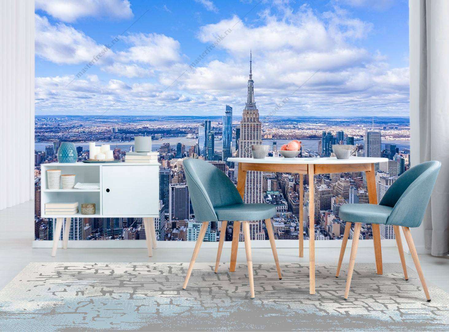 Фотообои в интерьере небоскреб эмпайр-стейт-билдинг  9-1192 фото