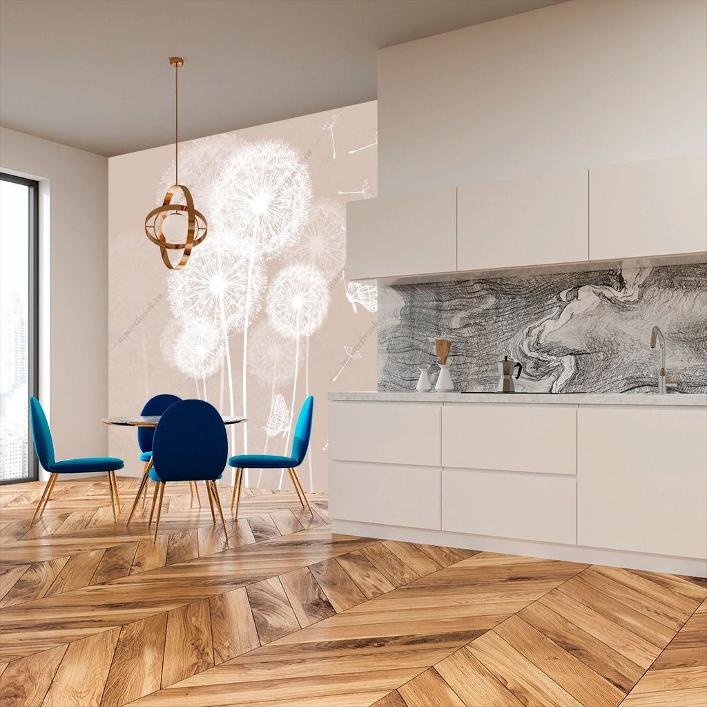 Фотообои Белые одуванчики  14-299