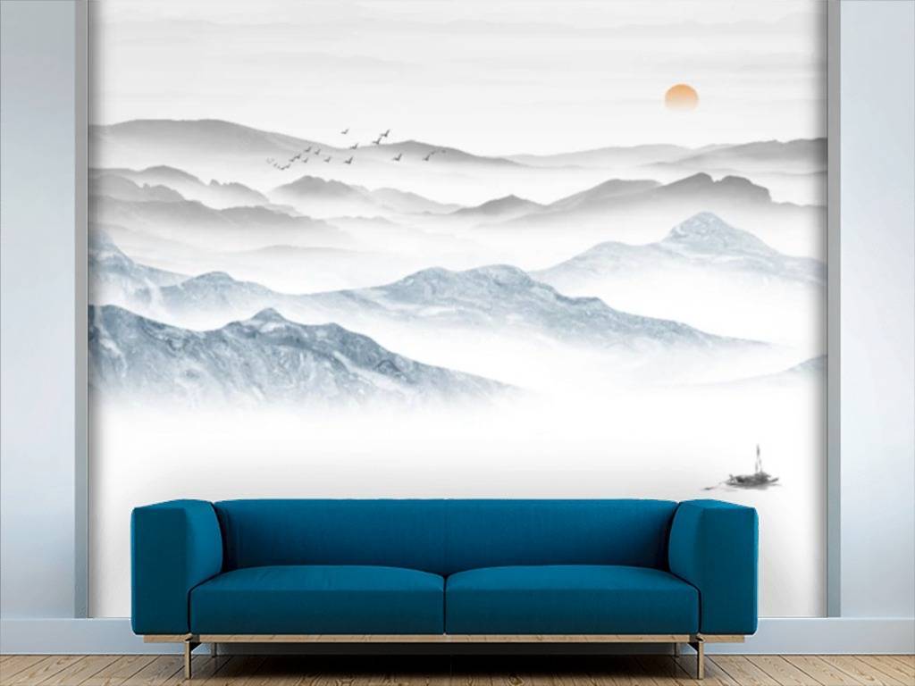 Фотообои Серо-голубые горы  15-660