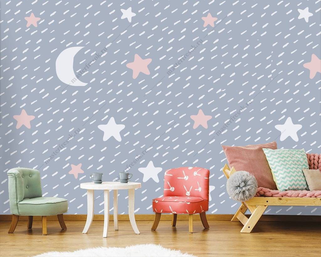 Фотообои Звезды и месяц  12-764