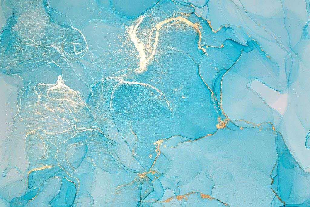 Фотообои в интерьере разводы акварели голубые  9-1780 фото